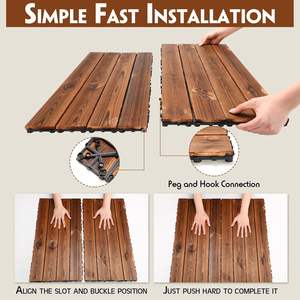 Dalles de terrasse en bois emboîtables à base plastique, parquet extérieur, dalles de sol DIY, vente chaude - Product Image 5