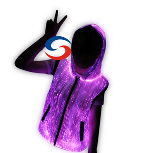 Sudadera con capucha de fibra óptica LED | Chaqueta con cremallera USB que cambia de color para <span class=keywords><strong>DJ</strong></span>/KTV/Wedding Show | Disfraz de brillo unisex - Product Image 2