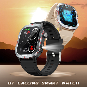 Montre connectée de sport d'extérieur <span class=keywords><strong>Android</strong></span> à écran tactile intégral avec suivi d'activité, <span class=keywords><strong>lampe</strong></span> <span class=keywords><strong>torche</strong></span> LED pour appels, bracelet en silicone, étanche IP67 - Product Image 3