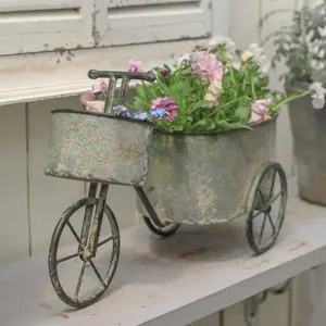 Vintage-Metall-Autopflege Blumentöpfe & Pflanzer für Außenbereich Haus Garten Gartenarbeit Radständer Bodenverwendung wetterfest stilvoll