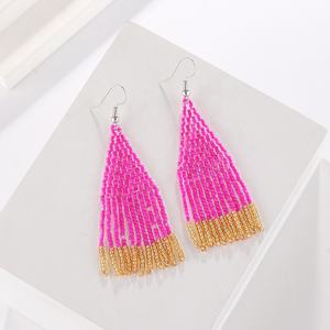 Anting-anting manik-manik kaca multiwarna keluaran baru Boho perhiasan rumbai warna-warni untuk wanita untuk pesta pernikahan tempat lilin mode - Product Image 3