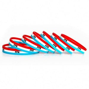 Bracelet en silicone à trois couches de couleur, bracelet en caoutchouc pouvant être imprimé avec un logo ou du texte - Product Image 3