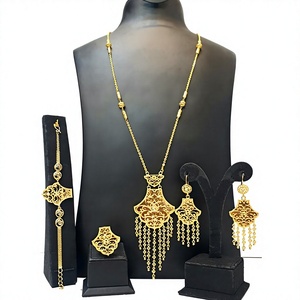 Nuevo Conjunto de Collar con Colgante Chapado en Oro de 24K para Mujer, Estilo Árabe, Joyería Fina para Bodas y Fiestas - Product Image 1