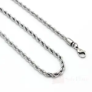 Standard wholesale high quality stainless steel round rope chain necklace