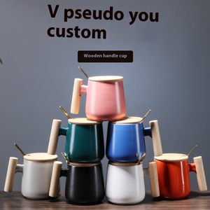 <span class=keywords><strong>Taza</strong></span> de café literaria escandinava, <span class=keywords><strong>Taza</strong></span> de cerámica 1314, mango de madera para regalos de negocios, frío caliente con aislamiento térmico - Product Image 5