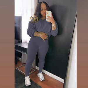 חורף בסתיו נשים תלבושות של בגדי עור וחותלות 2 חתיכה התאמת ערכות נשים jogers להגדיר שתי חתיכות נשים jogers להגדיר שתי חתיכות נשים בגדים - Product Image 3