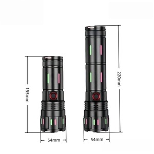ไฟฉายแบบชาร์จไฟได้ ขนาดเส้นผ่านศูนย์กลาง 54 มม. ความยาว 155 มม. 220 มม. หลอดไฟ LED อลูมิเนียมอัลลอยด์ ใช้ในกรณีฉุกเฉิน พร้อมการชาร์จผ่าน USB - Product Image 1