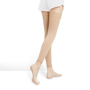 Bas <span class=keywords><strong>de</strong></span> <span class=keywords><strong>contention</strong></span> médicaux personnalisés sans pieds, en tricot fin extensible, pour cuisses - Product Image 3