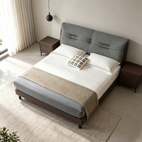 Lit en cuir véritable italien minimaliste écologique, style moderne et luxueux, pour chambre à coucher ou villa, grand lit