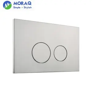 Toilette suspendue au mur Citerne dissimulée Couleur argent Panneau de boutons de rinçage rond Plaque de rinçage pour Sigma