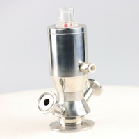 Válvula de Muestreo Aséptica Neumática de Acero Inoxidable 316L DN10 DN15 para Cerveza y Vino, Válvula de Muestreo Estéril Sanitaria con Abrazadera Triple