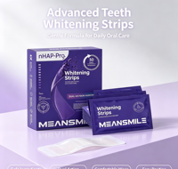 Bandes blanchissantes pour les dents à double action NHAP, goût menthe, respectueuses de l'émail, emballage personnalisé, commande en gros, fournitures de soins dentaires à domicile
