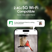 Willfine 4K Solar AI Reconocimiento Mini Smart Bird Feeder Camera Nuevo 2,4G/5G WiFi Bird Watching Camera
