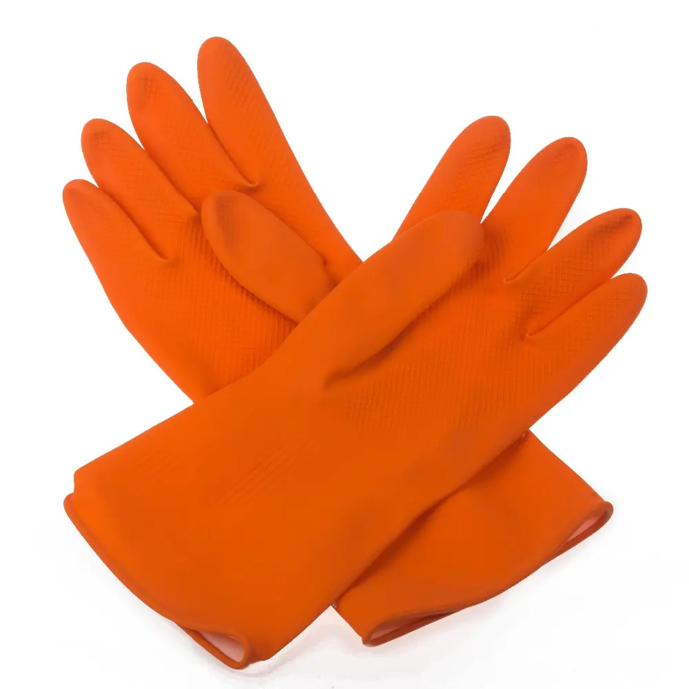 Latex Chemical Resistant Gloves Heavy Duty Industrial Rubber Gloves