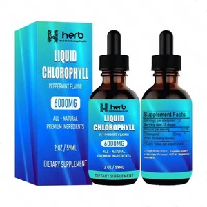 Chlorophylle liquide OEM/ODM 6000mg 59ml saveur menthe poivrée, complément alimentaire entièrement naturel - Product Image 1
