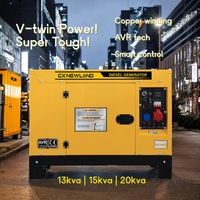 Générateur diesel silencieux monophasé Kipor 2 cylindres 15 kVA 15 kW 16 kVA 16 kW