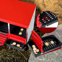 Offre Spéciale : Pondeuse automatique moderne 6 niches pour poules, en plastique et acier galvanisé, avec plateaux de collecte d'œufs intégrés