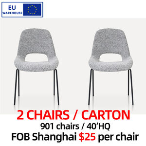 Ab stok 2 adet/ctn döşemeli yemek sandalyesi Metal bacak rahat yemek odası sandalyeleri yüksek esneklik sünger tasarımcı yemek sandalyesi - Product Image 2