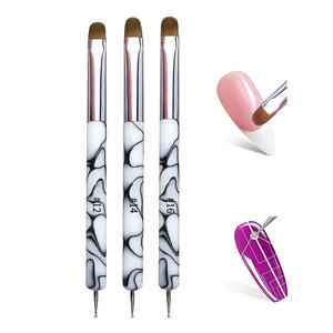 Varilla ondulada de doble uso transfronteriza, cepillo de <span class=keywords><strong>uñas</strong></span> de Gel semiredondo francés de doble cabeza, <span class=keywords><strong>pluma</strong></span> moldeadora de agujas de puntos, <span class=keywords><strong>uñas</strong></span> artificiales - Product Image 3