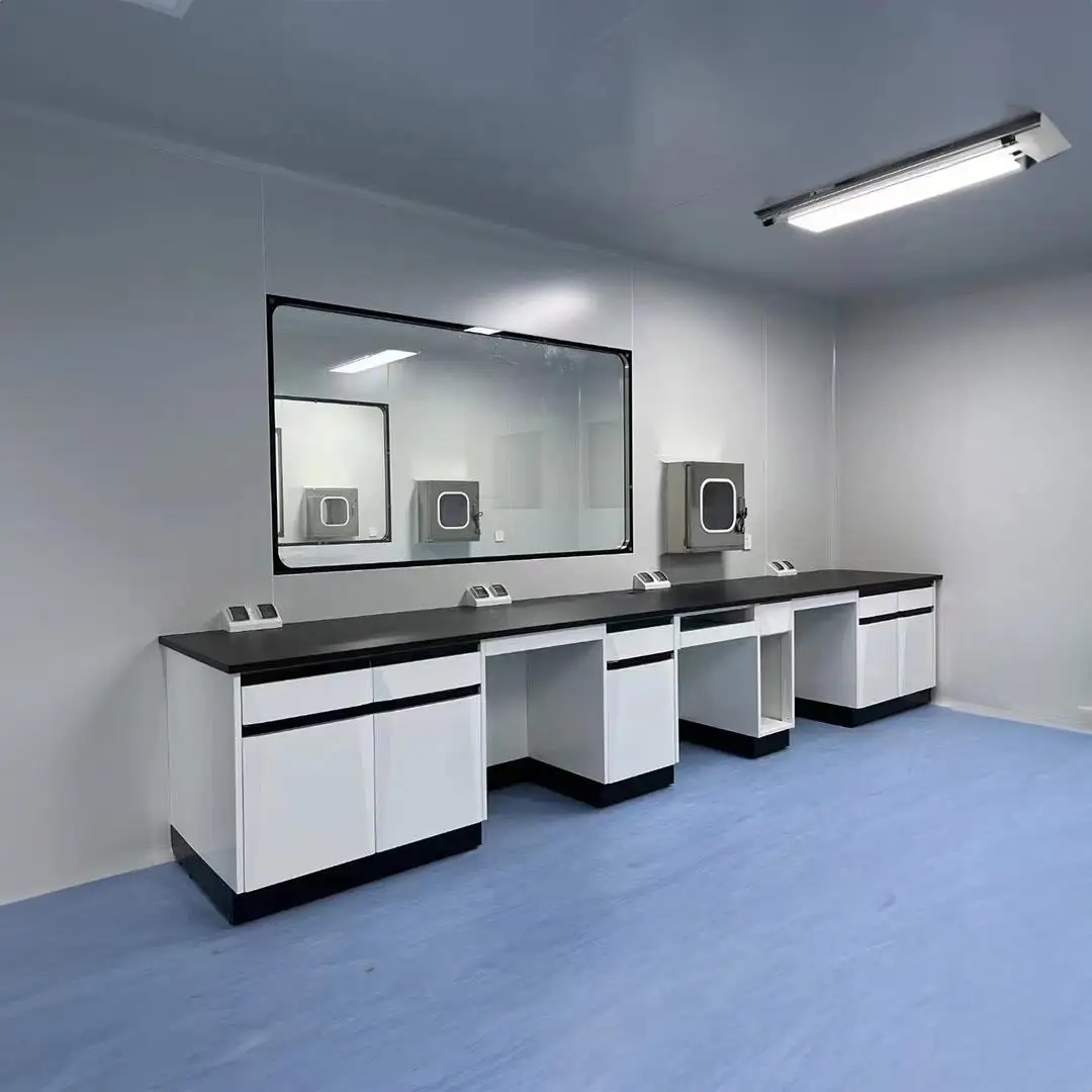 Laboratory Furniture Dental Lab Work Bench For Students Customized Laboratroy Island Bench With Cabinets