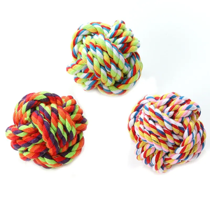 Jouets en corde pour chien en coton, personnalisés, durables, interactifs, écologiques, résistants à la mastication, style classique, balles de 6cm, 7cm, 8cm - Product Image 1
