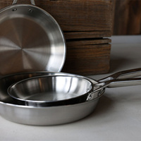 Batterie de cuisine professionnelle 3 pièces, 8 ~ 12 pouces, passe au lave-vaisselle, ensembles de poêles à frire en acier inoxydable 3 plis compatibles avec l'induction
