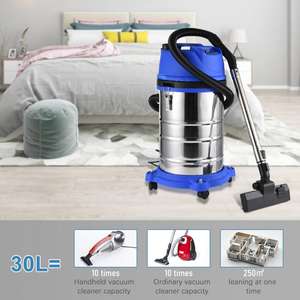 Aspirateur sec et humide 1600W, extracteur multifonctionnel, aspirateur pour sols, 30L/8 gallons, aspiration 18Kpa pour la maison, le garage, la voiture, l'hôtel - Product Image 4