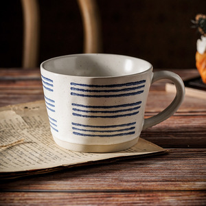 Ins Nordic Hand Painted Coarse Pottery <b>Mugs</b> Simple Breakfast <b>Ceramic</b> Coffee Water Cups - Product Image 4