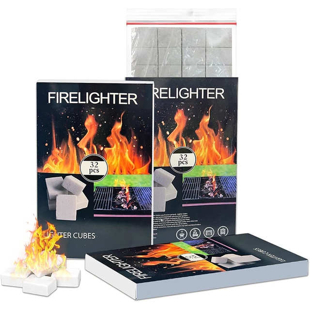 Outdoor Camping Waterproof Natural Wood Fireplace Charcoal Bbq Fire Starter White Cubes Firelighters