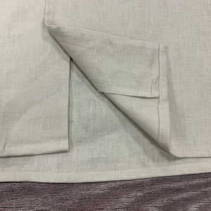 Commercio all'ingrosso personalizzato Logo lino sottile ampia a maniche lunghe bianco tinta unita fresco <span class=keywords><strong>abbigliamento</strong></span> estivo camicia di lino da <span class=keywords><strong>uomo</strong></span> - Product Image 3