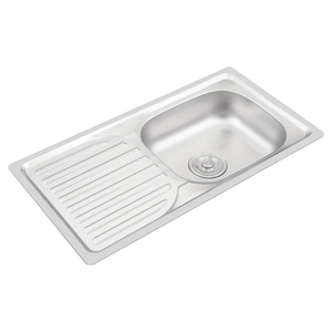 Lavello da Cucina Industriale Fatto a Mano in Acciaio Inox Quadrato a Vasca Singola con Superficie Spazzolata Garanzia di 2 Anni Rubinetto Incluso - Product Image 2