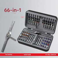 Jeu de tournevis à cliquet 66-en-1 avec embouts en acier S2, tournevis multifonctionnel, outil de réparation de téléphone portable