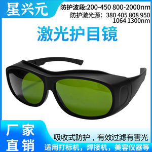 Gafas de seguridad para láser, montura negra, lente de 1,5mm, transmitancia del 30% para fototerapia de belleza, protección para el rejuvenecimiento de la piel - Product Image 5