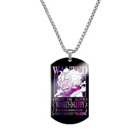 39 Design Haute Qualité Anime Monkey D. Luffy Roronoa Collier Pendentif Plaque d'identité en Acier Inoxydable Motif Wanted Artisanat Métallique