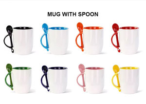 Design High Quality Wholesale <b>Cute</b> Ceramic <b>Mug</b> Coffee Tea <b>Mug</b> Porcelain <b>Mug</b> with Lip and Spoon for Drinking - Product Image 5