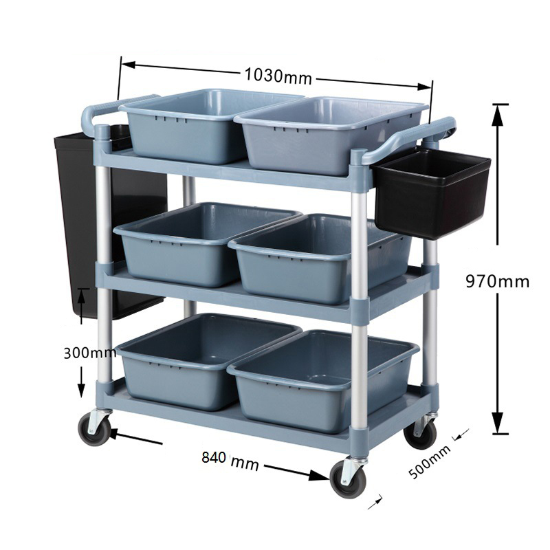 Jiuyi Three layer Thickened Plastic Cart