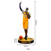 Statues de stars du basketball grandeur nature personnalisées en fibre de verre pour la décoration intérieure, statue moderne en résine pour l'extérieur
