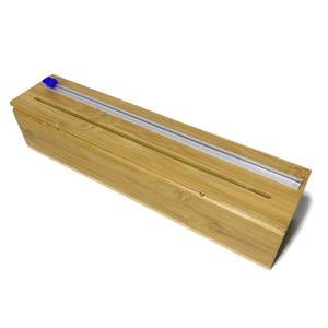 Кухонный роликовый диспенсер для обертывания, бамбуковый деревянный диспенсер для фольги, органайзер для алюминиевой фольги - Product Image 4