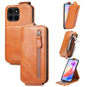 Pour l'étui Honor X6A, étui de protection antichoc en cuir à rabat vertical pour portefeuille à glissière étui de téléphone portable - Product Image 4
