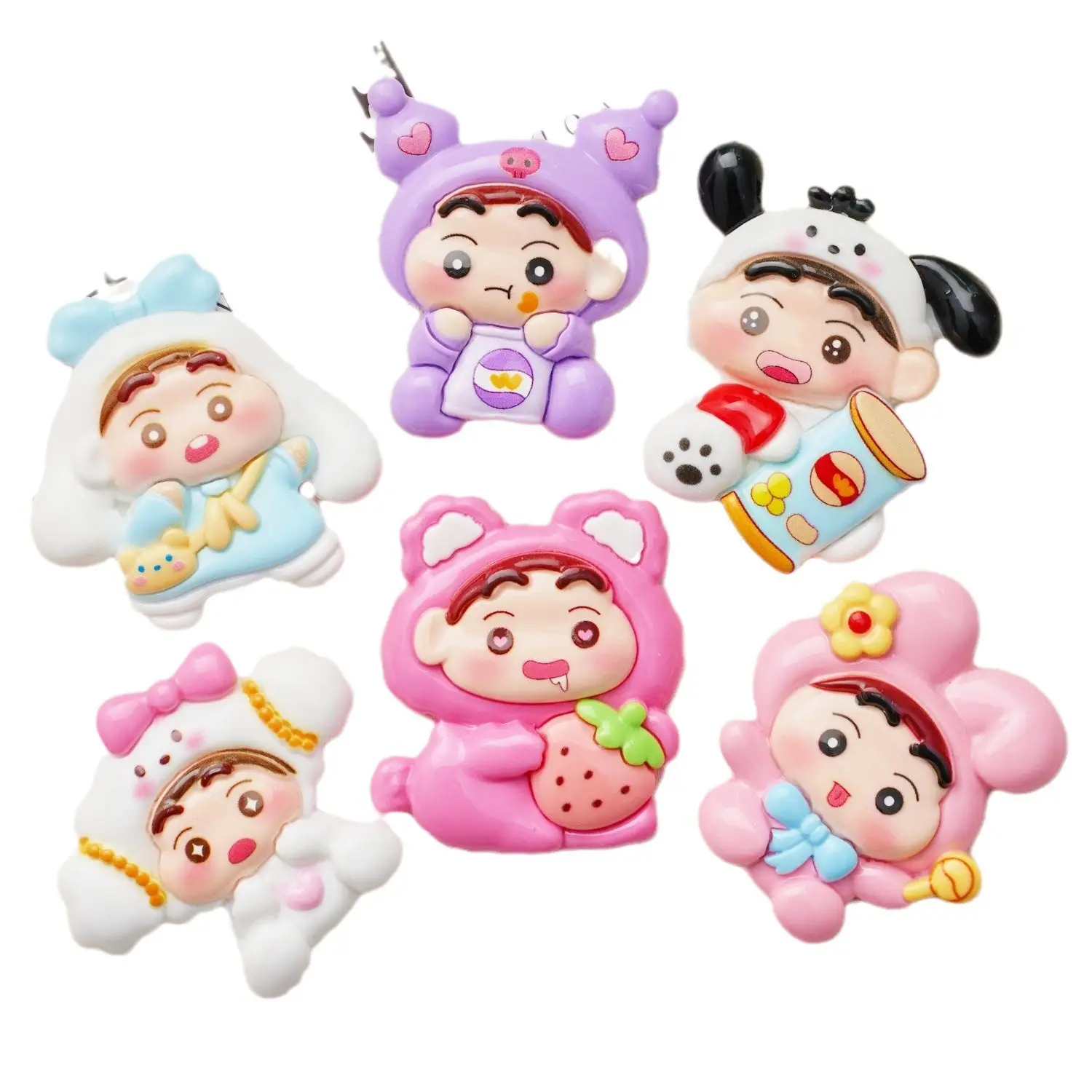 Kawaii vente chaude sanrio Xiao Xin flatback breloques résine accessoires pour porte-clés pendentif réfrigérateur aimant coque de téléphone bricolage