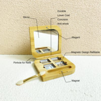 Mini Fard À Paupières En Bambou Compact Apprêt En Aluminium Écologique pour Usage Cosmétique Palette De Fard À Paupières En Bambou