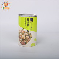 Tube en papier droit de qualité alimentaire pour aliments pour animaux de compagnie/Nutrition/noix/noix de cajou/graines de melon, boîtes en papier avec couvercle en aluminium