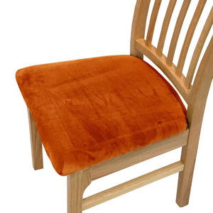 Wholesale Dining <strong>Chair</strong> Seat <strong>Cover</strong> Colorful Plain Color Soft Stretch Velvet <strong>Chair</strong> <strong>Cover</strong> for Living Room - Product Image 4
