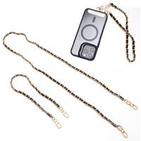 Mode Design Cross Body Lederen Mix Metalen Kettingband Voor Telefoon En Portefeuilles