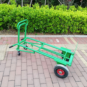 HT1824 Folding Handcart 1270x600x560mm Three-Wheel Steel <b>Foldable</b> 250kg Capacity Hand-Pushed Warehouse <b>Cart</b> - Product Image 1