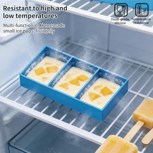 Bac à glaçons en silicone, 3 grands cubes carrés, 118x80x40mm, <span class=keywords><strong>grand</strong></span> moule à glace pour whisky et cocktails, facile à démouler, sans BPA - Product Image 4