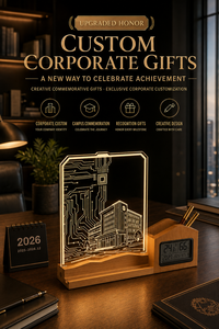 Luz Nocturna Acrílica con Logotipo Personalizado, Portaplumas, Termómetro, Reloj, Base de Madera de Nogal, Recargable, <span class=keywords><strong>Regalo</strong></span> Empresarial Conmemorativo - Product Image 5