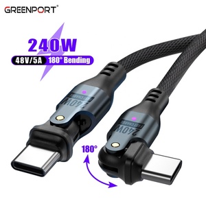 <span class=keywords><strong>C</strong></span>âble Type-<span class=keywords><strong>C</strong></span> 5A 240W |   <span class=keywords><strong>C</strong></span>âble de charge rapide et de transfert de données USB-<span class=keywords><strong>C</strong></span> vers USB-<span class=keywords><strong>C</strong></span> réglable à 180° pour téléphones et ordinateurs portables - Product Image 1