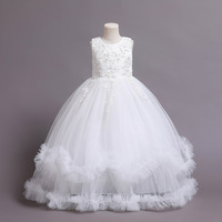Robes de demoiselle d'honneur d'été pour mariage, robes de princesse en gaze brodée pour filles, jupe bouffante