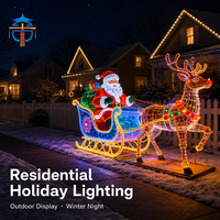 Riesige Outdoor-Weihnachts-Rentier-Schlitten-Laterne mit LED-Beleuchtung für Park, Platz und Garten